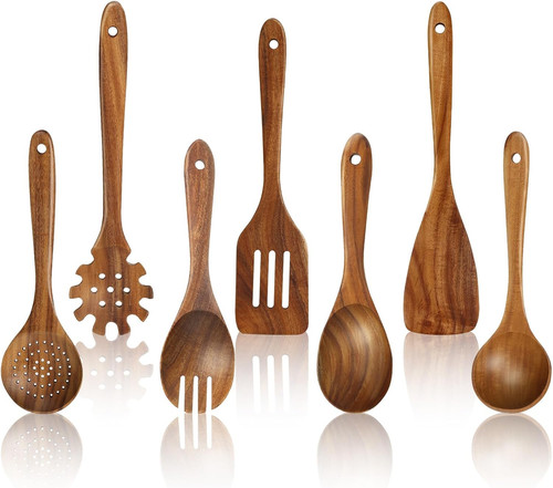Teak utensili cucina set 7 - teak,